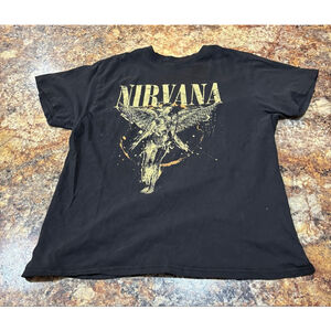 Nirvana In Utero Angel Graphic Tee Black